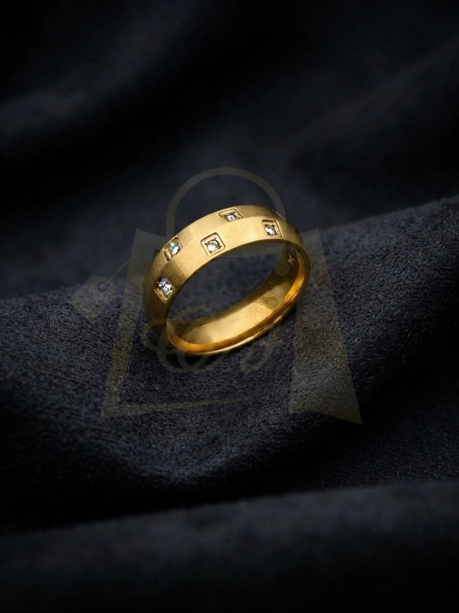 Stone Chess Ring Band
