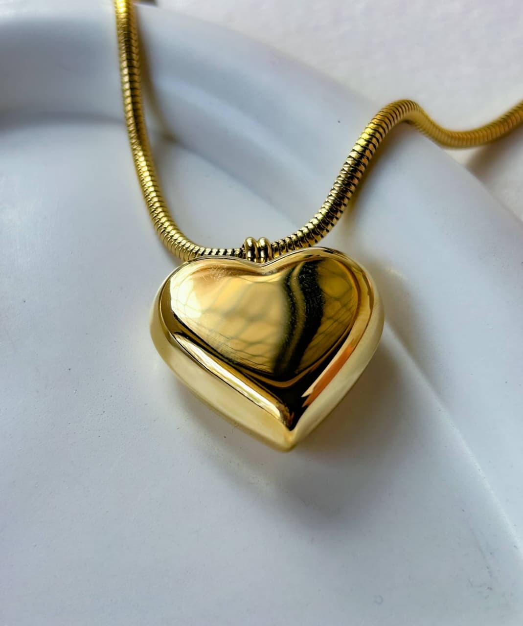 Heart with Snake Chain Necklace