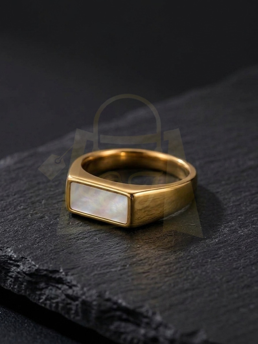 Gold plated White Stone Ring
