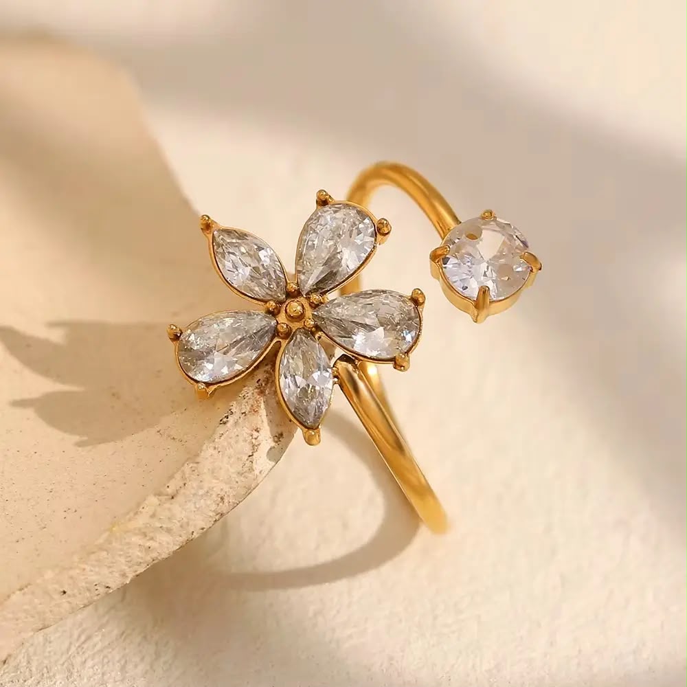 Gold Plated Flower Ring