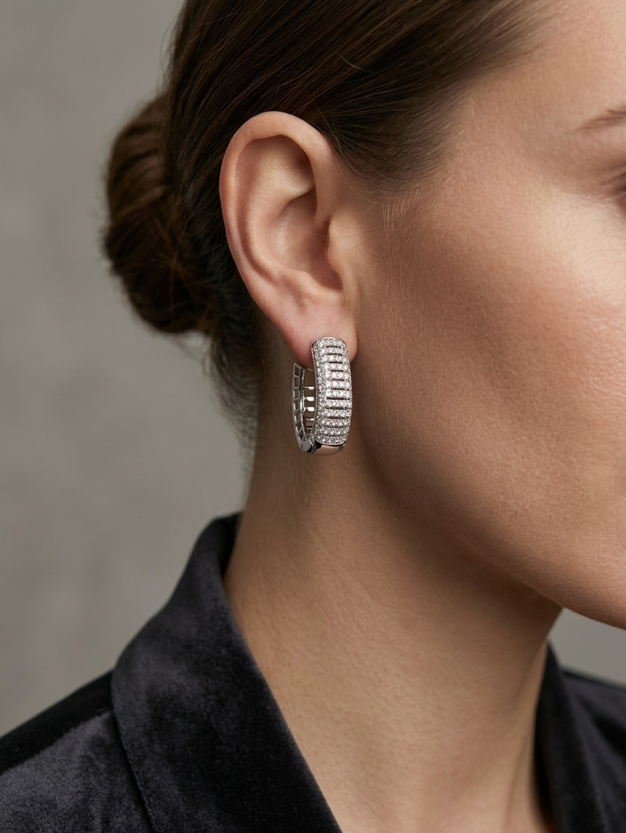 Zircoon Silver Hoops